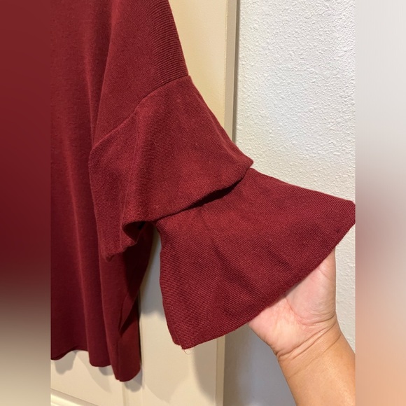 🐙 New York Collection sweater top. Size XS. Gently worn. 🐙 Maroon color.🐙 - Picture 5 of 8